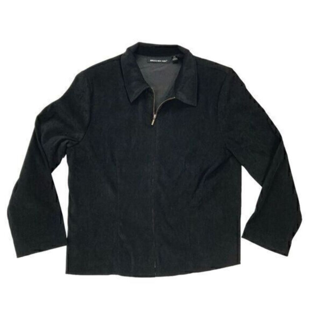 Briggs New York‎ Jacket Women Sz 14 Black Full Zip Collard City Wear Blazer Coat